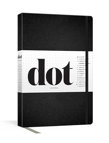 Dot Journal (Black): A dotted, blank journal for list-making, journaling, goal-setting: 256 pages with elastic closure and ribbon marker von CROWN