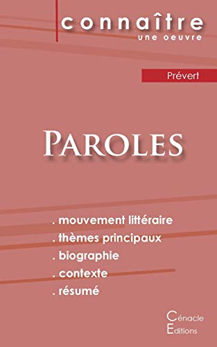 Fiche de lecture Paroles de Prévert (Analyse littéraire de référence et résumé complet) von Les Editions Du Cenacle