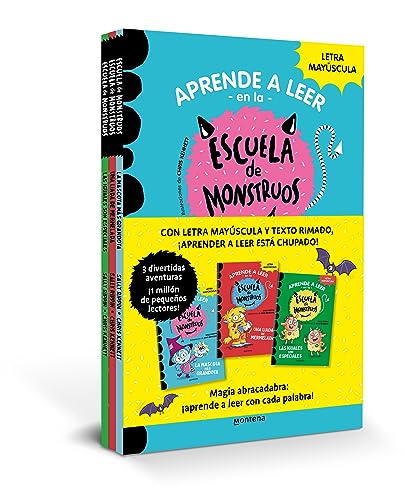 Aprender a leer en la Escuela de Monstruos - Pack con los libros 1, 2 y 3: En letra MAYÚSCULA (libros para niños a partir de 5 años) (Montena)