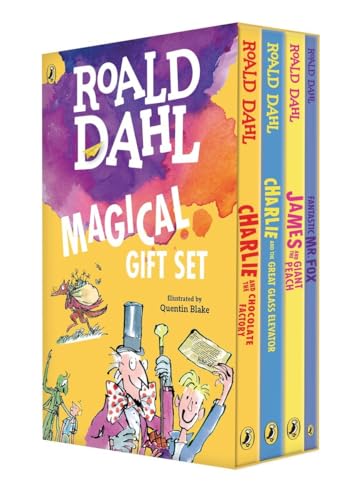 Roald Dahl Magical Gift Boxed Set (4 Books): Charlie and the Chocolate Factory, James and the Giant Peach, Fantastic Mr. Fox, Charlie and the Great Glass Elevator