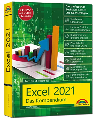 Excel 2021- Das umfassende Excel Kompendium. Komplett in Farbe. Grundlagen, Praxis, Formeln, VBA, Diagramme für alle Excel Anwender -: Auch für Microsoft 365 geeignet