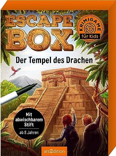 Escape-Box – Der Tempel des Drachen: Mit abwischbarem Stift | Ein Kartenspiel mit vielen Rätseln ab 8 Jahren