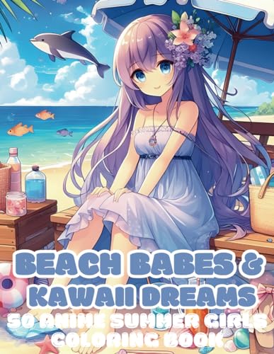 Beach Babes & Kawaii Dreams:50 Anime Summer Girls Coloring Book: Anime Girls Coloring Adventures for Sunny Days von Independently published