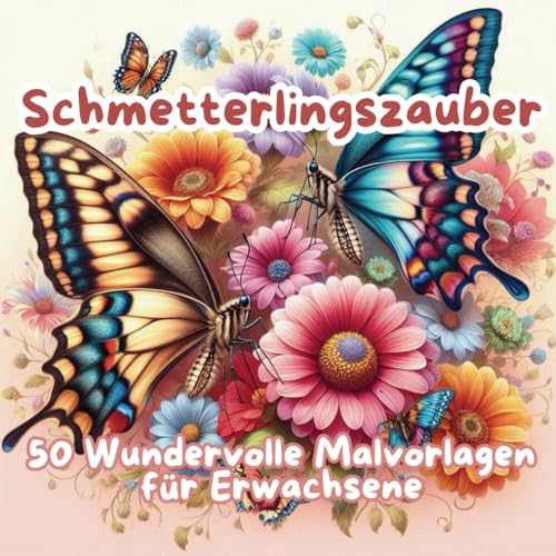 Schmetterlingszauber:50 Wundervolle Malvorlagen für Erwachsene: Entspann dich und tauche ein in eine Welt voller Schmetterlinge und Blumen von Independently published
