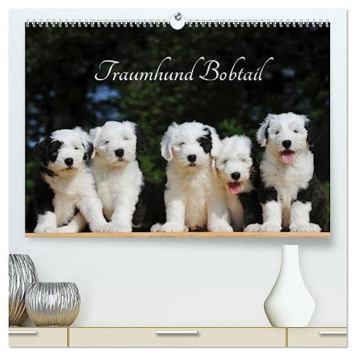 Traumhund Bobtail (hochwertiger Premium Wandkalender 2025 DIN A2 quer), Kunstdruck in Hochglanz von CALVENDO