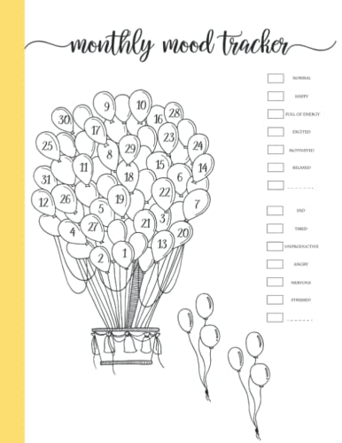 Hot Air Balloon Mood Tracker: Monthly Mood Tracker Coloring Book To Help You Visualize Your Mental Health von Independently published