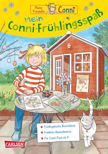 Conni Gelbe Reihe (Beschäftigungsbuch): Mein Conni-Frühlings-Spaß: Mal- und Bastelblock mit fröhliche Bastelideen, Ausmalbildern und Rätseln für Kinder ab 4 Jahren