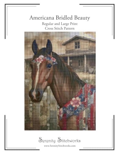 Americana Bridled Beauty Cross Stitch Pattern: Regular and Large Print Chart von Independently published