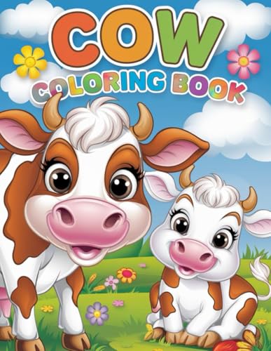 Cow Coloring Book: 30 Fun Farm Animal Designs for Kids and Adults: Relax and Color Adorable Cows in Scenic Farm Settings von Independently published