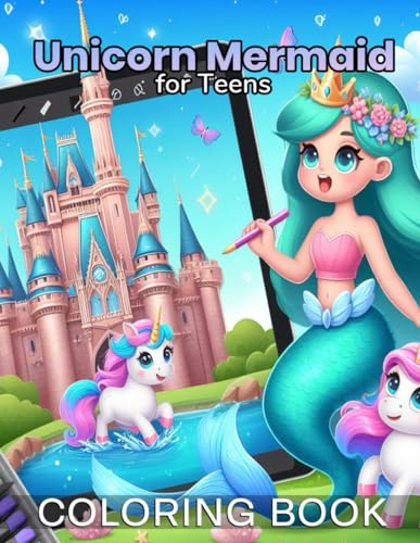 Unicorn Mermaid Coloring Book for Teens: Encourage Bonding Through Shared Artistic Exploration von Independently published