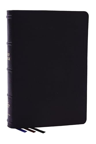NKJV, Large Print Thinline Reference Bible, Blue Letter, Maclaren Series, Genuine Leather, Black, Comfort Print: Holy Bible, New King James Version von Thomas Nelson