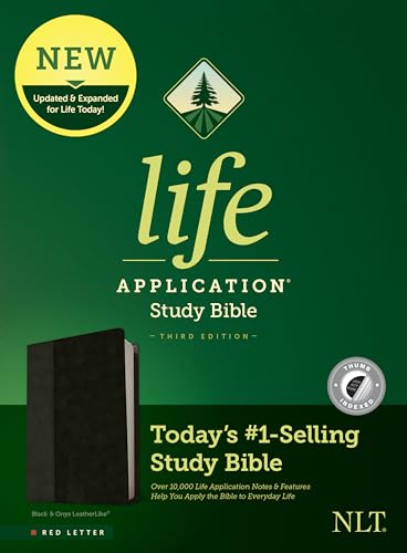 Life Application Study Bible: New Living Translation, Black & Onyx Leatherlike, Red Letter