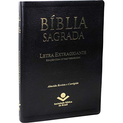 Bíblia Sagrada - Letra Extra Gigante. Capa em Couro Bonded com Índice Digital. Preta