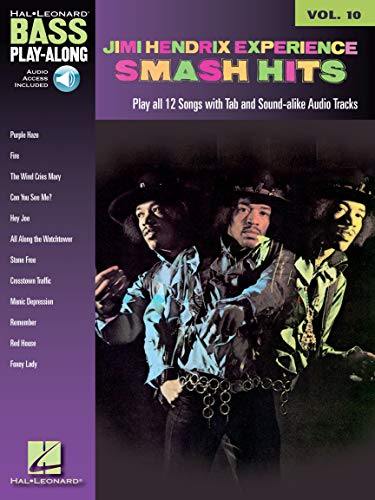 Jimi Hendrix Smash Hits (Book & CD): Noten, CD, Sammelband für Bass-Gitarre (Bass Play-along, Band 10): Bass Play-Along Volume 10 (Bass Play-along, 10, Band 10)
