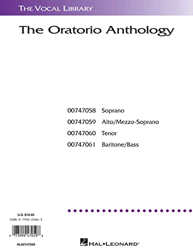 Oratorio Anthology Mezzo-Soprano/Alto -Album-: Noten für Gesang (Singstimme) (Vocal Library): The Vocal Library Mezzo-Soprano/Alto