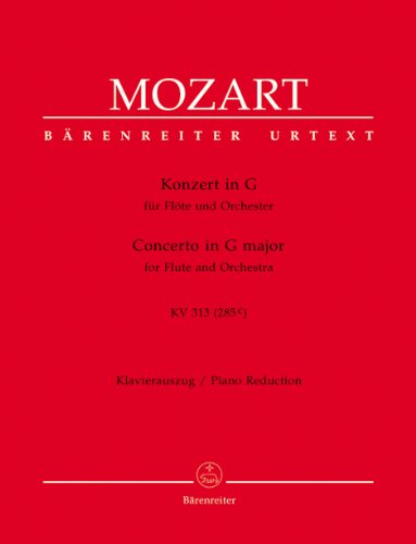 Konzert für Flöte und Orchester G-Dur KV 313 (285c). Klavierauszug, Urtextausgabe von Baerenreiter Verlag