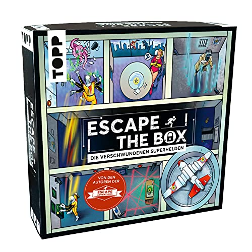 TOPP Escape The Box – Die verschwundenen Superhelden: Das ultimative Escape-Room-Erlebnis als Gesellschaftsspiel!: 9 Rätsel-Räume in Einer Schachtel – für 1-4 Spieler – ab 10 Jahren