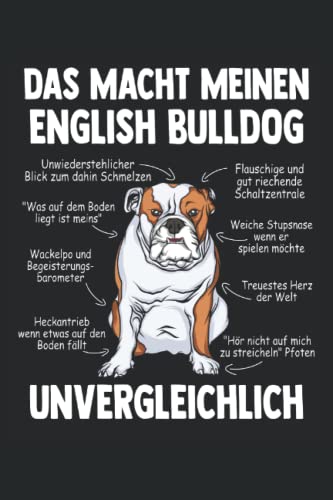 Anatomie eines English Bulldog: Old English Bulldog Notizbuch Tagebuch | DIN A5 | Liniert | 120 Seiten