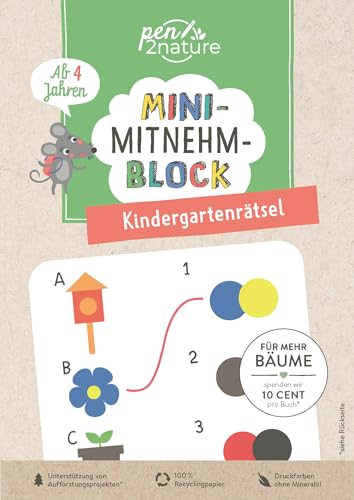 Mini-Mitnehm-Block Kindergartenrätsel: Rätsel-Mix und spielerischer Lernspaß im handlichen Mini-Format | perfekte Kinderbeschäftigung für unterwegs | Ab 4 Jahren von Good Life Books & Media GmbH