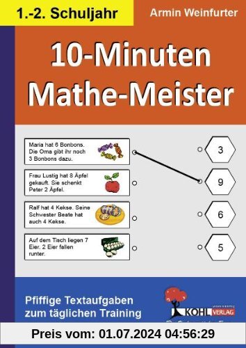 10-Minuten-Mathe-Meister / 1.-2. Schuljahr: Pfiffige Textaufgaben zum täglichen Training