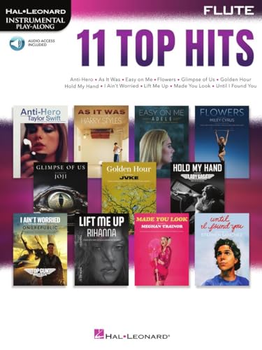 11 Top Hits for Flute. Instrumental Play-Along. Book/Audio-Online