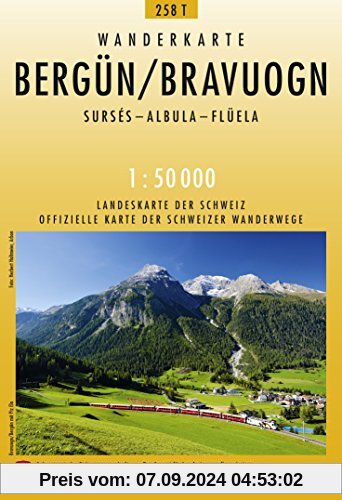 258T Bergün / Bravuogn: Sursés - Albula - Flüela (Wanderkarten 1:50 000)