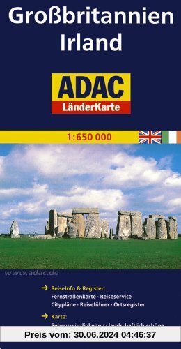 ADAC Länderkarte Großbritannien, Irland 1:650.000