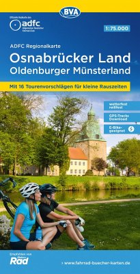 ADFC-Regionalkarte Osnabrücker Land /Oldenburger Münsterland, 1:75.000, mit Tagestourenvorschlägen, reiß- und wetterfest, E-Bike-geeignet, mit Knotenpunkten, GPS-Tracks Download von BVA BikeMedia