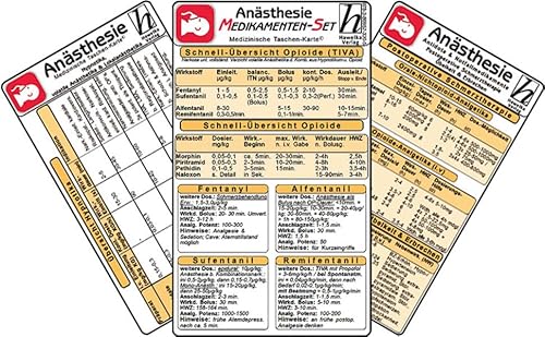 Anästhesie Medikamenten-Set ( 3er-Set ) - Medizinische Taschen-Karte