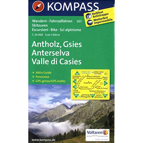 KOMPASS Wanderkarte Antholz - Gsies - Anterselva - Valle di Casies: Wanderkarte mit Aktiv Guide, Panorama, Radwegen und alpinen Skirouten. GPS-genau. 1:25000