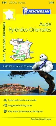 Aude, Pyrenees-Orientales - Michelin Local Map 344: Map (Mapas Local Michelin) von MICHELIN