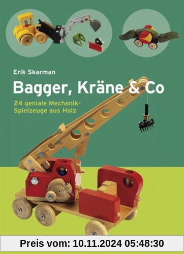 Bagger, Kräne & Co: 24 geniale Mechanik-Spielzeuge aus Holz