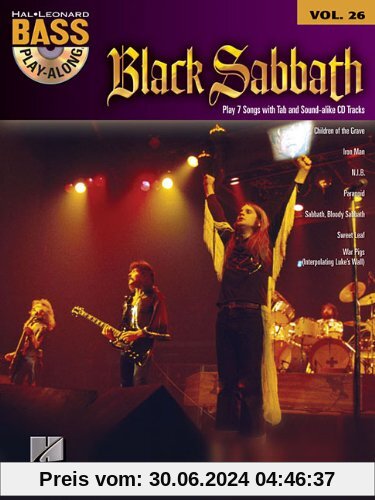 Bass Play Along Volume 26 Black Sabbath Bass Guitar Tab Book/Cd (Hal Leonard Bass Play-Along)