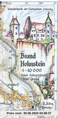 Brand Hohnstein 1 : 10 000: Ochel-Schwarzbach-Tiefer Grund. Wanderkarte der Sächsischen Schweiz