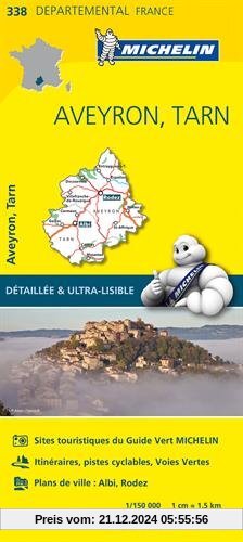 Carte Aveyron, Tarn Michelin