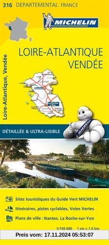 Carte Loire-Atlantique, Vendée Michelin