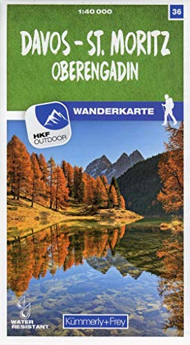 Davos - St. Moritz - Oberengadin Nr. 36 Wanderkarte 1:40 000: Matt laminiert, free Download mit HKF Outdoor App (Kümmerly+Frey Wanderkarte 1:60.000, Band 36) von Kmmerly und Frey