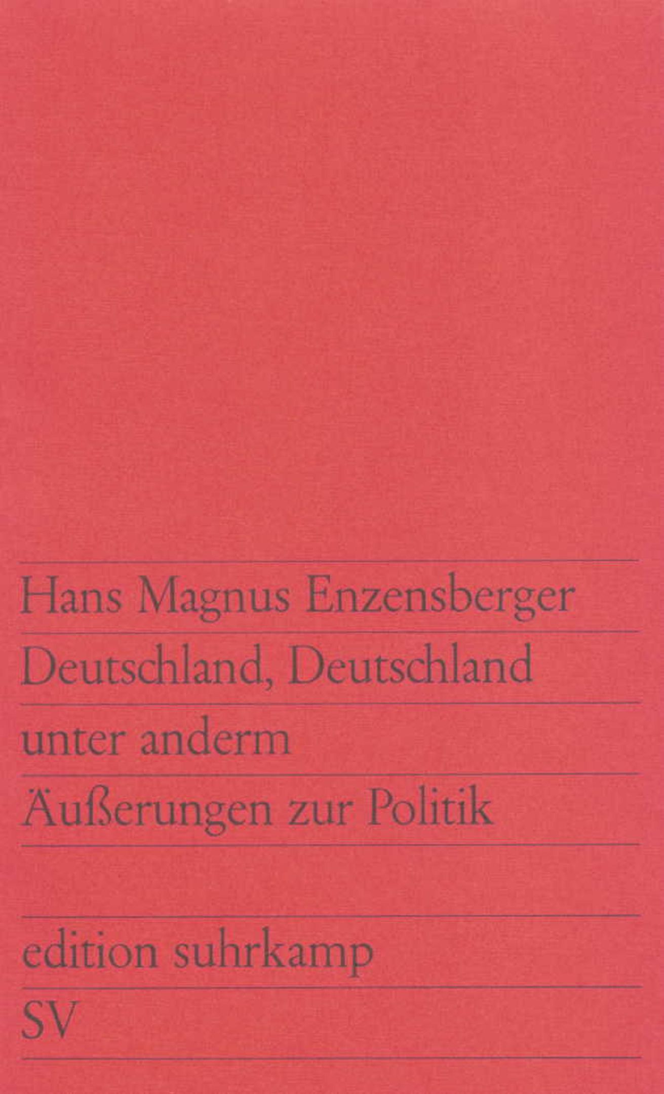 Deutschland, Deutschland unter anderm von Suhrkamp Verlag