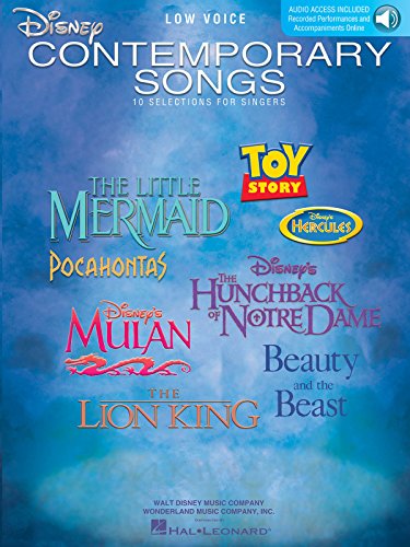 Disney Contemporary Songs -For Low Voice-: Noten, CD für Tiefe Singstimme, Klavier (Book & CD): 10 Selections for Singers - Low Voices