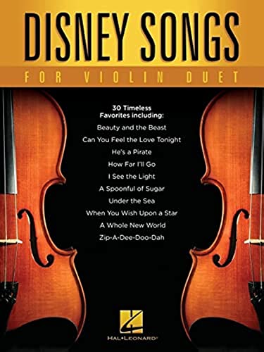Disney Songs For Violin Duet -For 2 Violins- (Book): Songbook für Violine