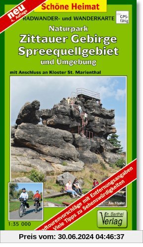 Doktor Barthel Wander- und Radwanderkarten, Zittauer Gebirge, Spreequellgebiet und Umgebung: Mit Anschluss an Kloster St. Marienthal