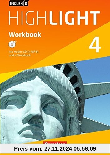 English G Highlight - Hauptschule: Band 4: 8. Schuljahr - Workbook mit Audio-CD: Audio-Dateien auch als MP3