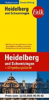 Falk Stadtplan Extra Standardfaltung Heidelberg / Schwetzingen