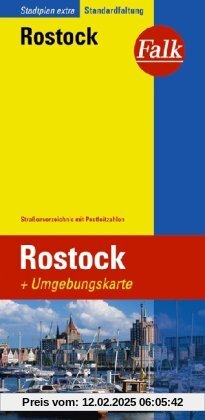 Falk Stadtplan Extra Standardfaltung Rostock