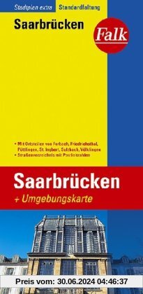 Falk Stadtplan Extra Standardfaltung Saarbrücken