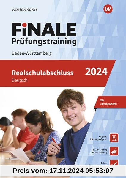 FiNALE Prüfungstraining Realschulabschluss Baden-Württemberg: Deutsch 2024 Arbeitsbuch mit Lösungsheft