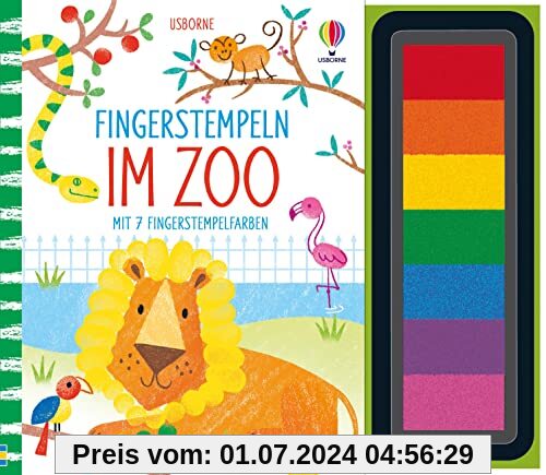 Fingerstempeln: Im Zoo: mit 7 Stempelfarben – kreative Beschäftigung ab 6 Jahren (Fingerstempeln-Reihe)