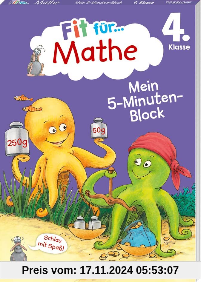 Fit für Mathe 4. Klasse. Mein 5-Minuten-Block: Zahlen bis 1 Million, Grundrechenarten, Sachaufgaben, Geometrie (Fit für die Schule Mein 5-Minuten-Block)