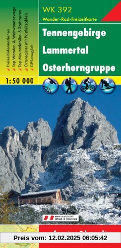 Freytag Berndt Wanderkarten, WK 392,Tennengebirge - Lammertal - Osterhorngruppe - Maßstab 1:50.000