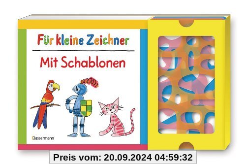 Für kleine Zeichner mit Schablonen-Set: Buch mit drei Schablonen